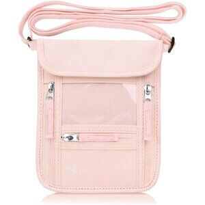 Passport Holder Neck Pouch Travel Wallet for Women and Men, RFID Blocking